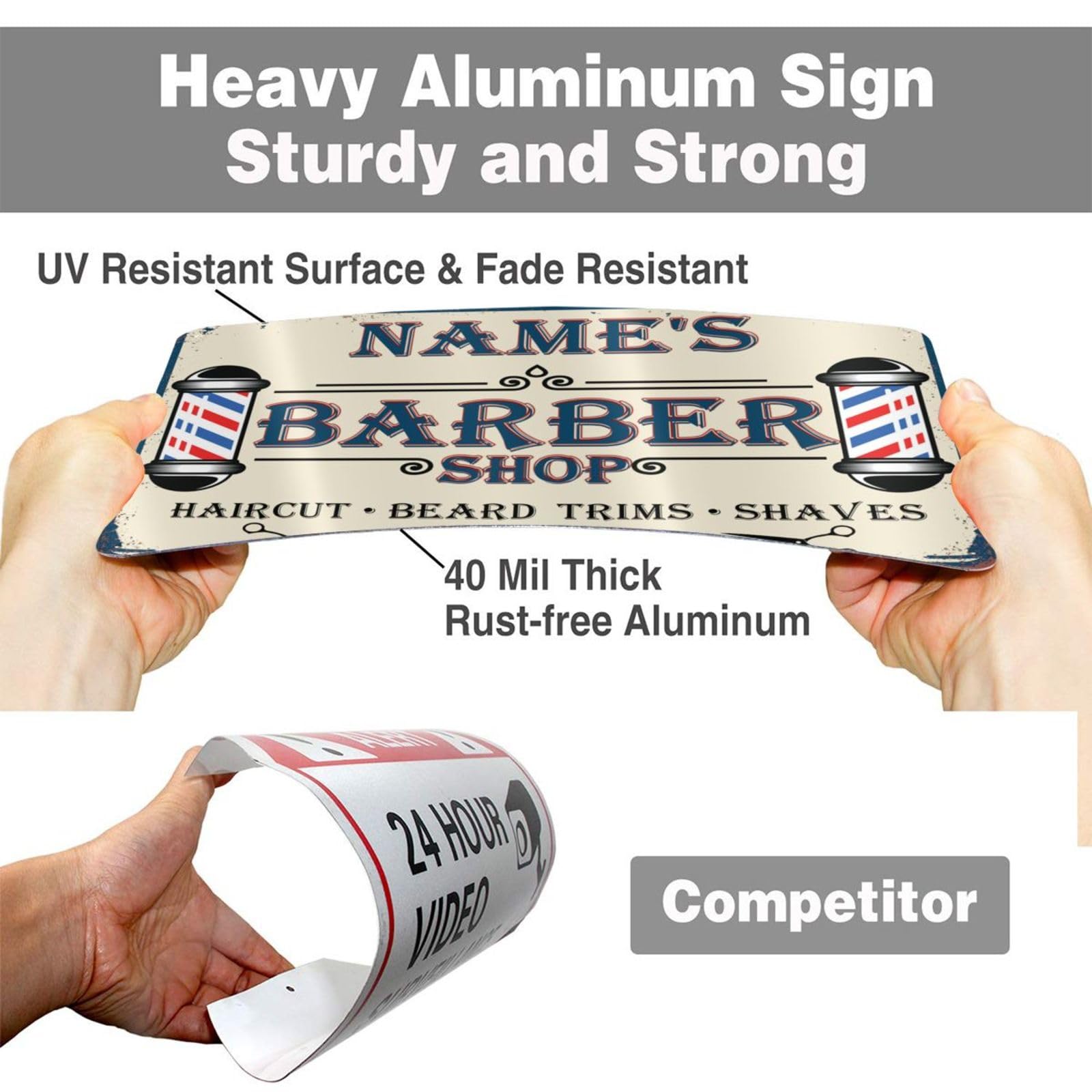 Amazon.com: Personalized Barber Shop Sign Custom Name Signs